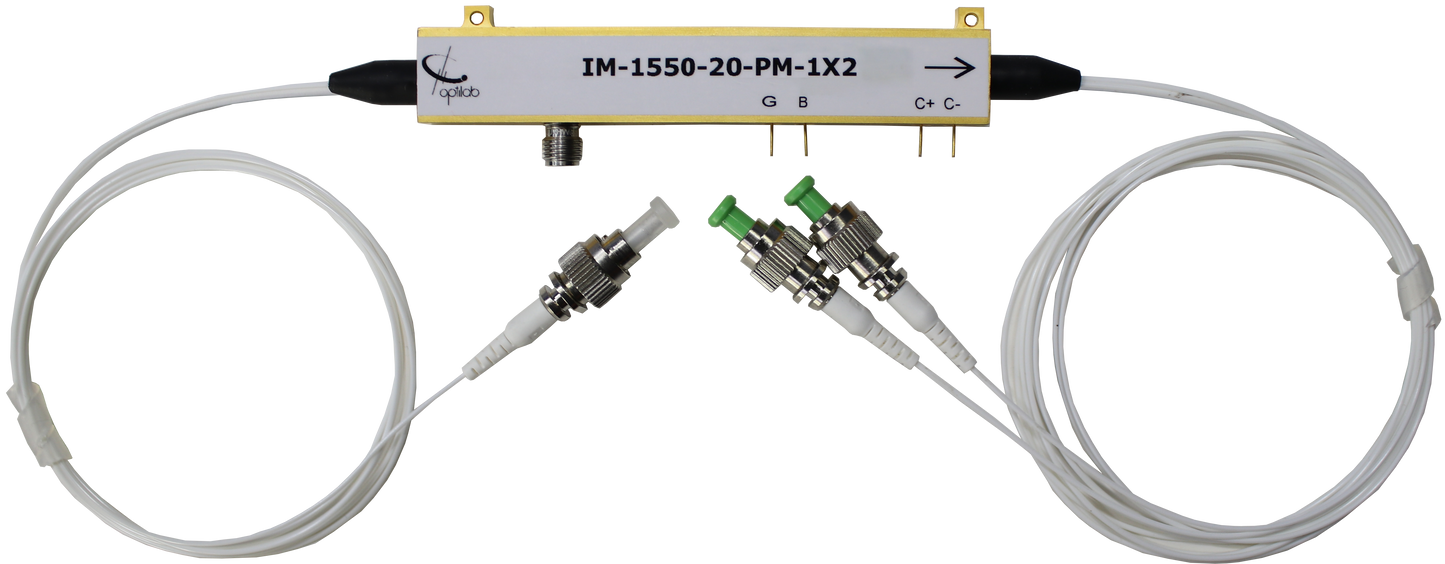 1550 nm, 20 GHz Dual Output Intensity Modulator w/PM Output ***PRELIMINARY***