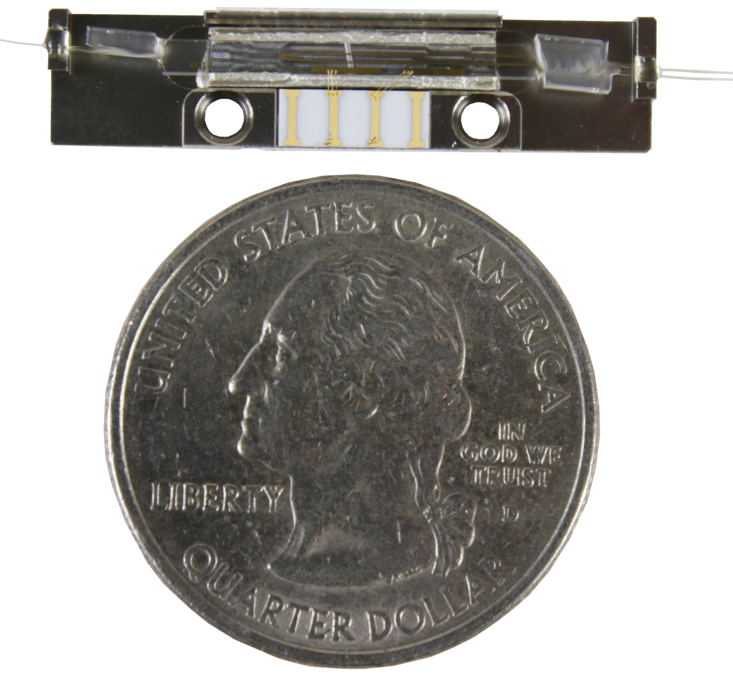 Multi-functional Integrated Optical Chip Submount, 1550 nm, 18 mm Chip Length, w/ PM Fiber Pigtails